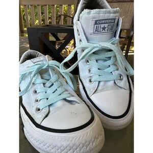 Converse All Star Low Top Sneakers Woman's Size 7 Light Blue Lace Up‎ Canvas